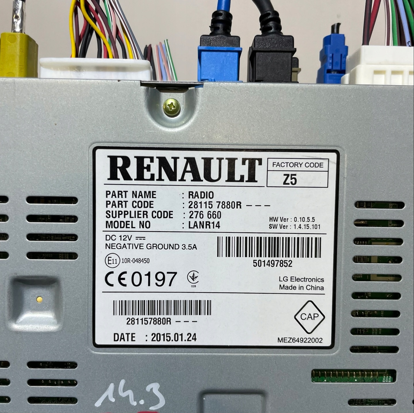 RENAULT ESPACE V RADIO NAVIGATION RLINK 281157880R