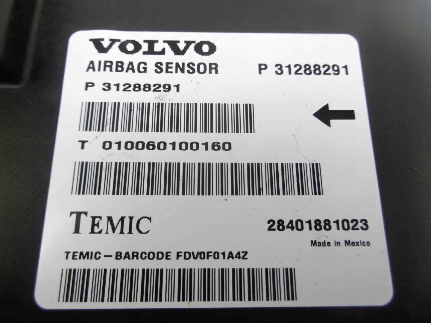 modulo SENSOR airbag airbag VOLVO S80 II V70 III