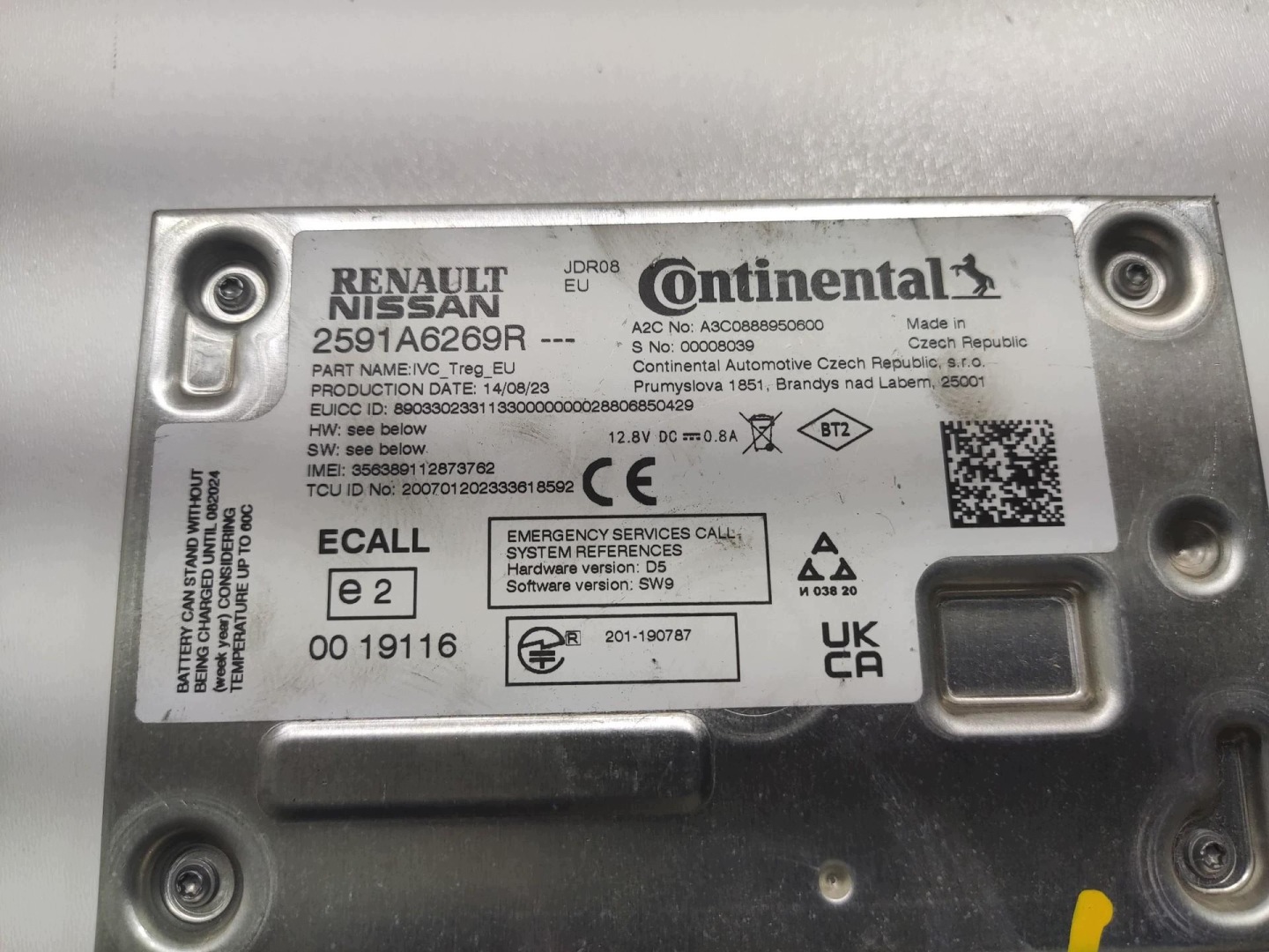 module control unit TCU DACIA SANDERO III 2021-2025 2591A6269R