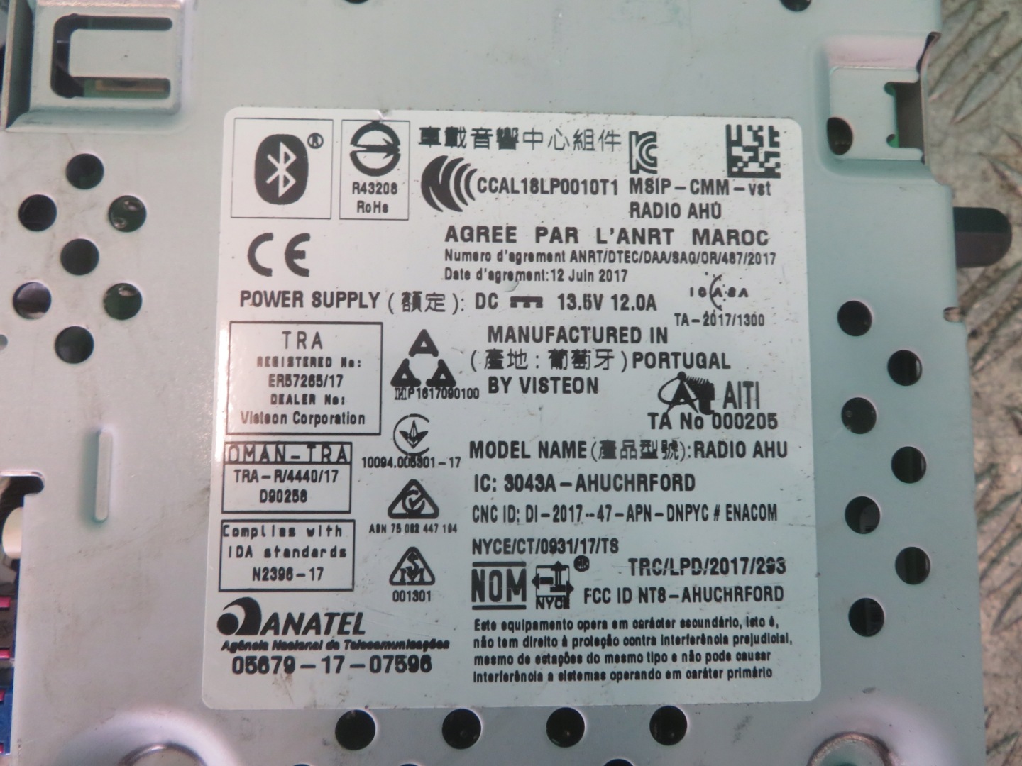 RADIO FORD TRANSIT MK8 CUSTOM JK2T-18D832-BY