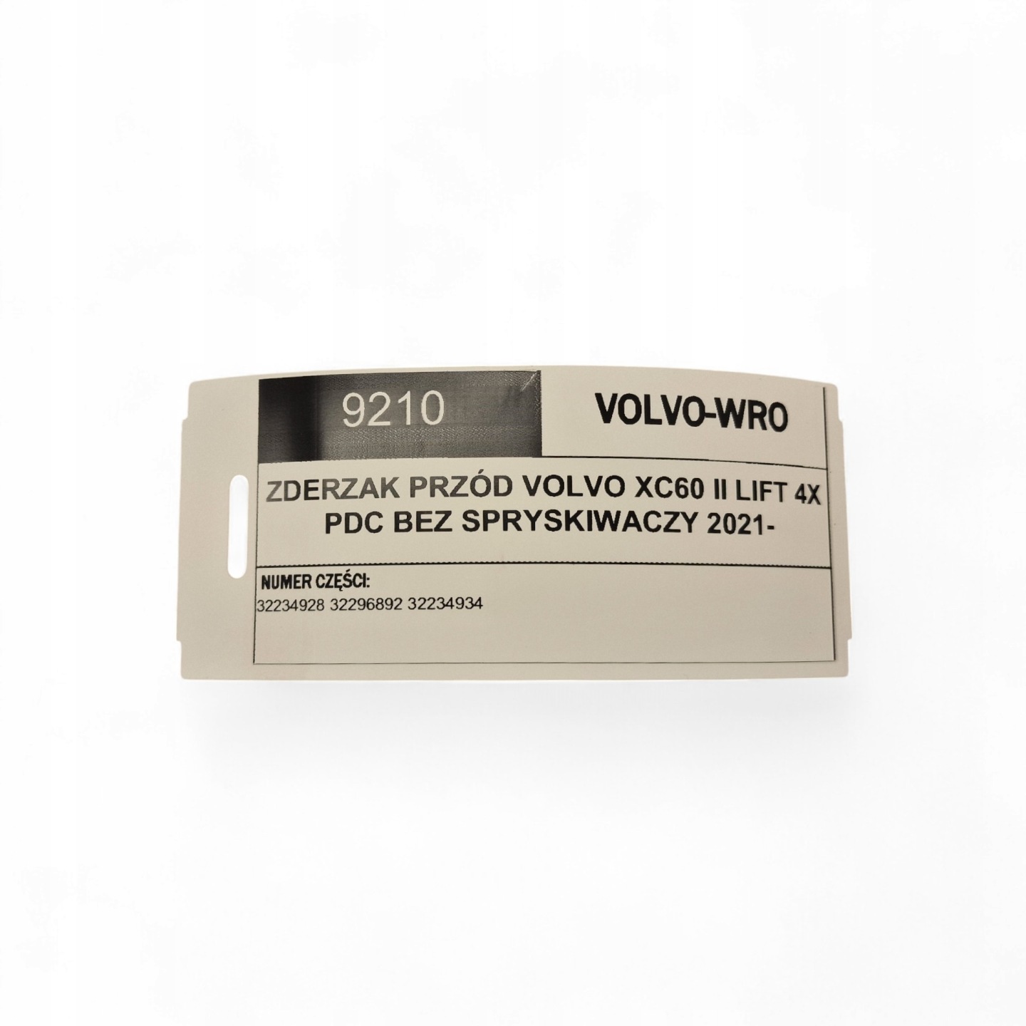 bumper front VOLVO XC60 II LIFT 4X PDC without washers 2021