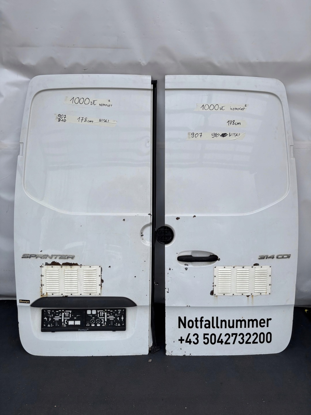 SPRINTER 907 910 17- Tür hinten heck KOMPLET rechts links BIALE ORYGINALNE
