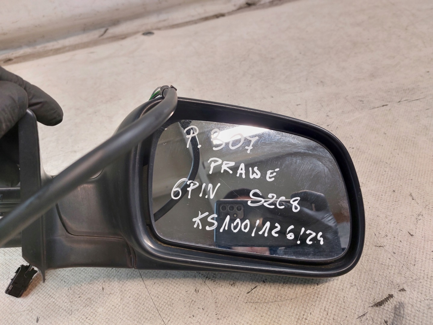 mirror right 6 PIN PEUGEOT 307 SW