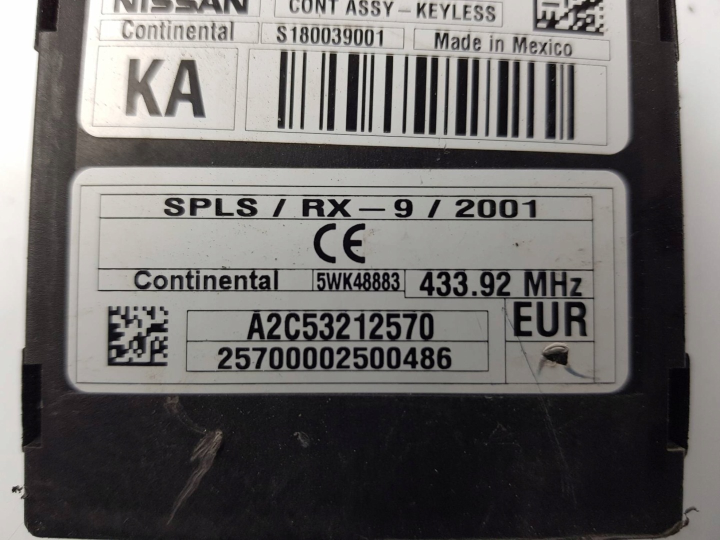 module KEYLESS 28595JY40A RENAULT KOLEOS
