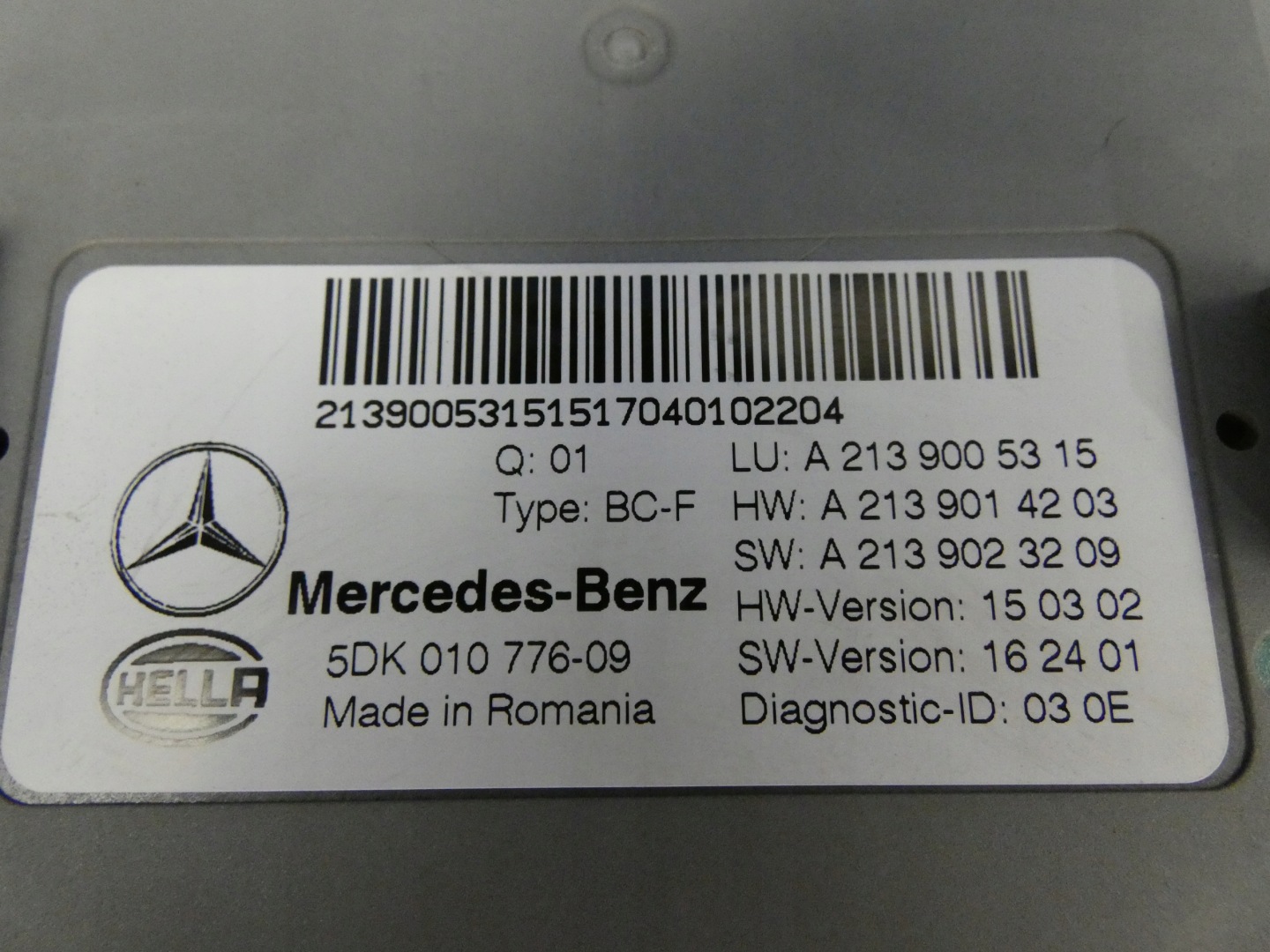 MERCEDES E KLASA W213 C W205 module control unit SAM