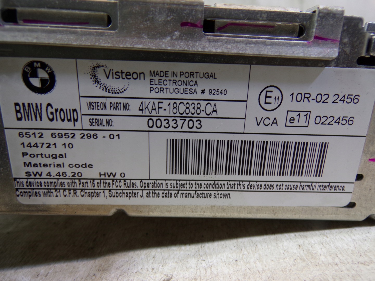 RADIO CD BMW E87 6952296011