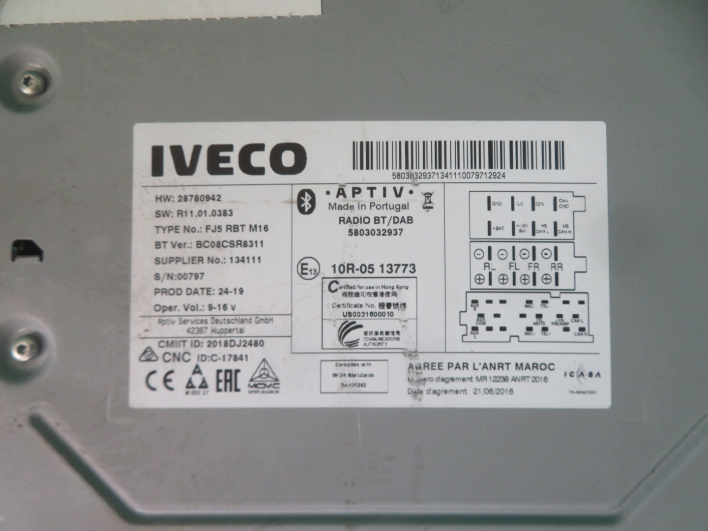 RADIO IVECO DAILY 24R 28780942