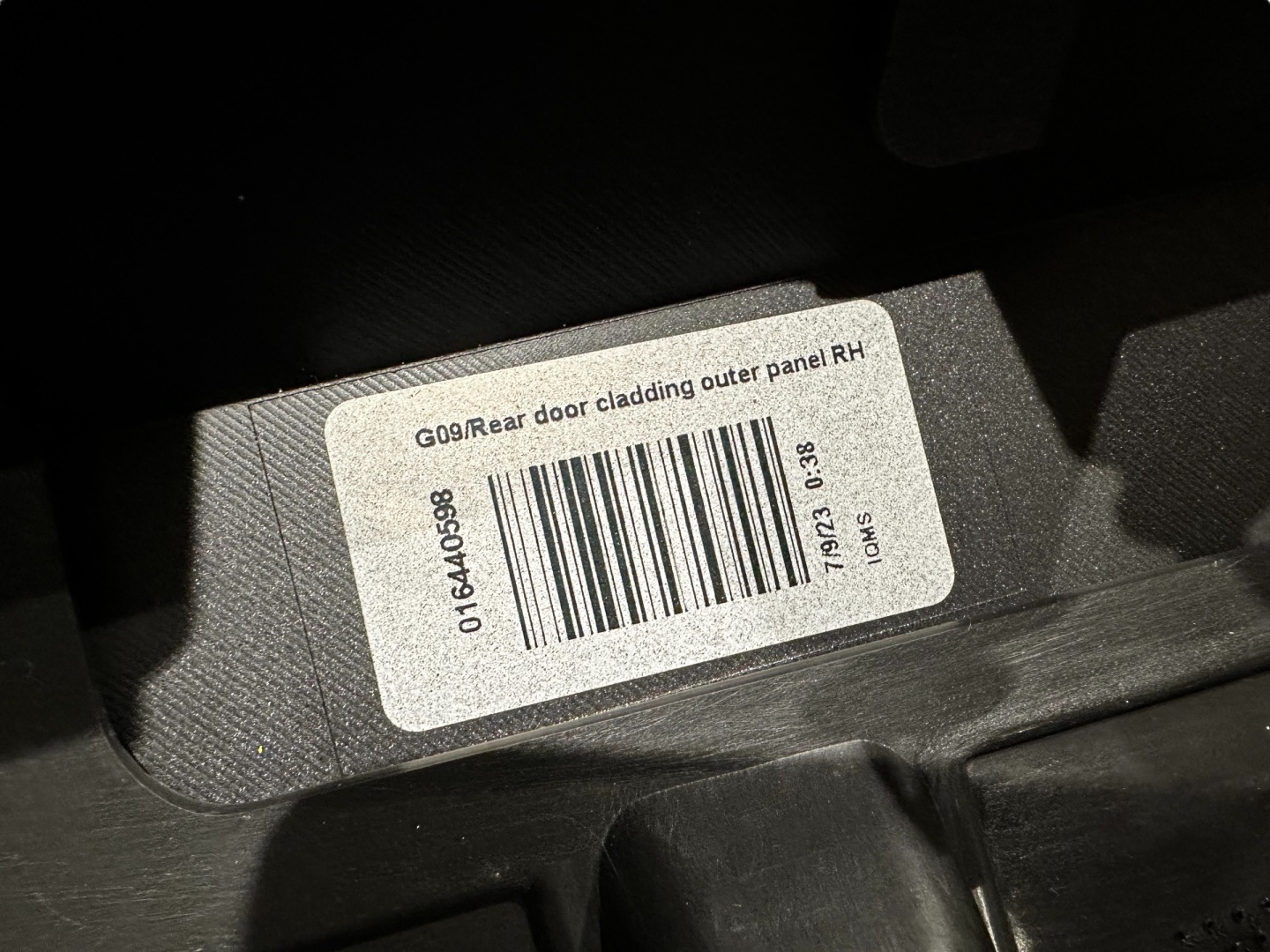 BMW XM G09 cap moulding panel door rear part RH 51219851026
