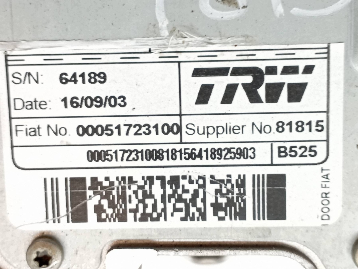 steering rod control electrics 00051723100 Fiat Stilo
