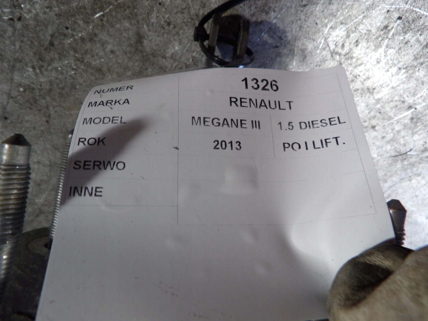 Renault Megane III servo, Pompa 1,5D 472100005R