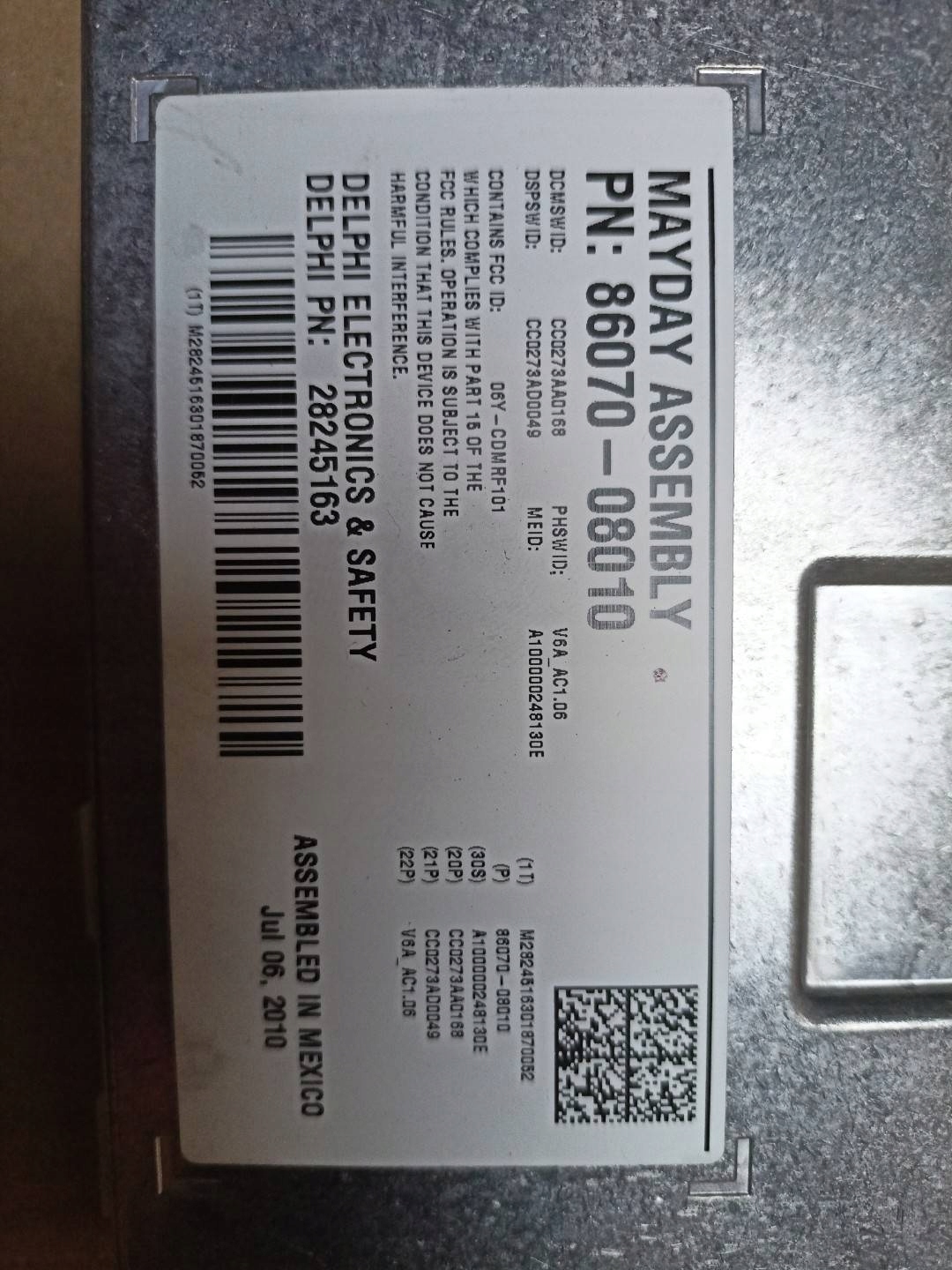 module control unit Toyota Sienna 3 2011 86070-08010