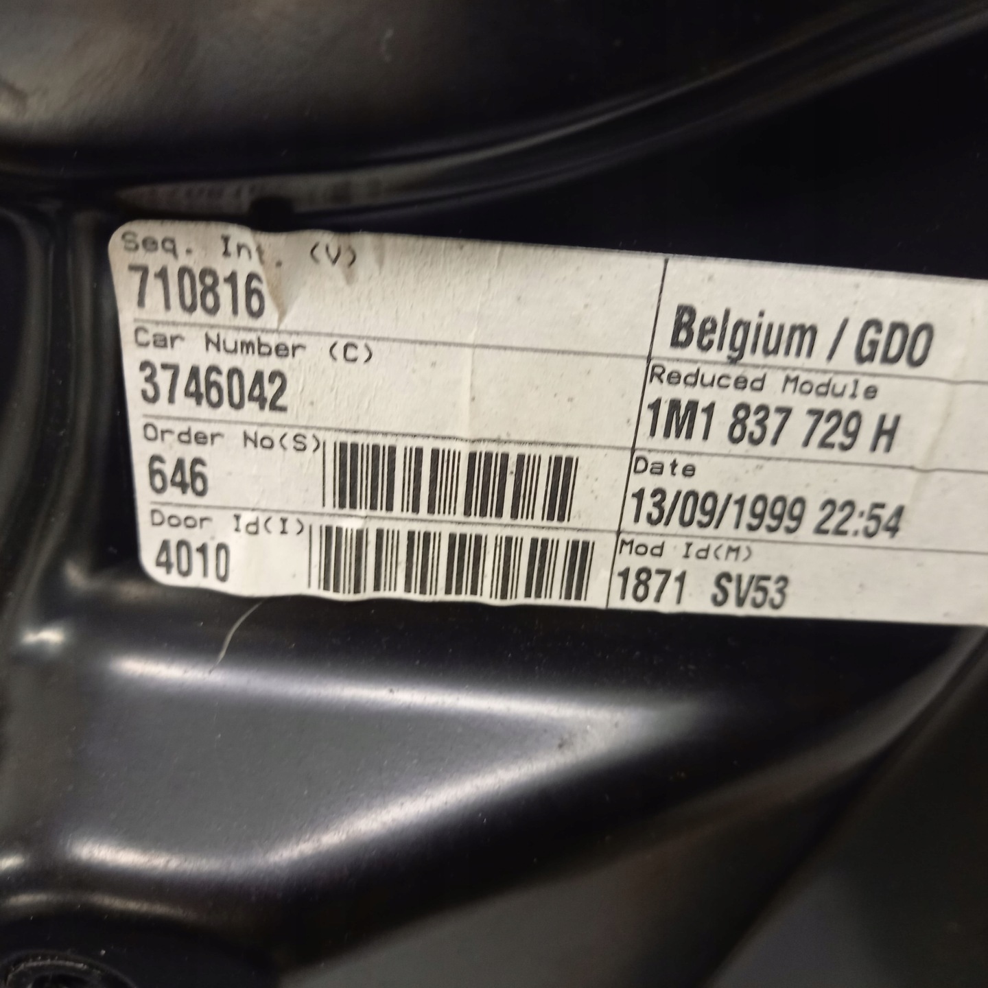ELE mechanism windows left front SEAT TOLEDO 1 1M1837729H