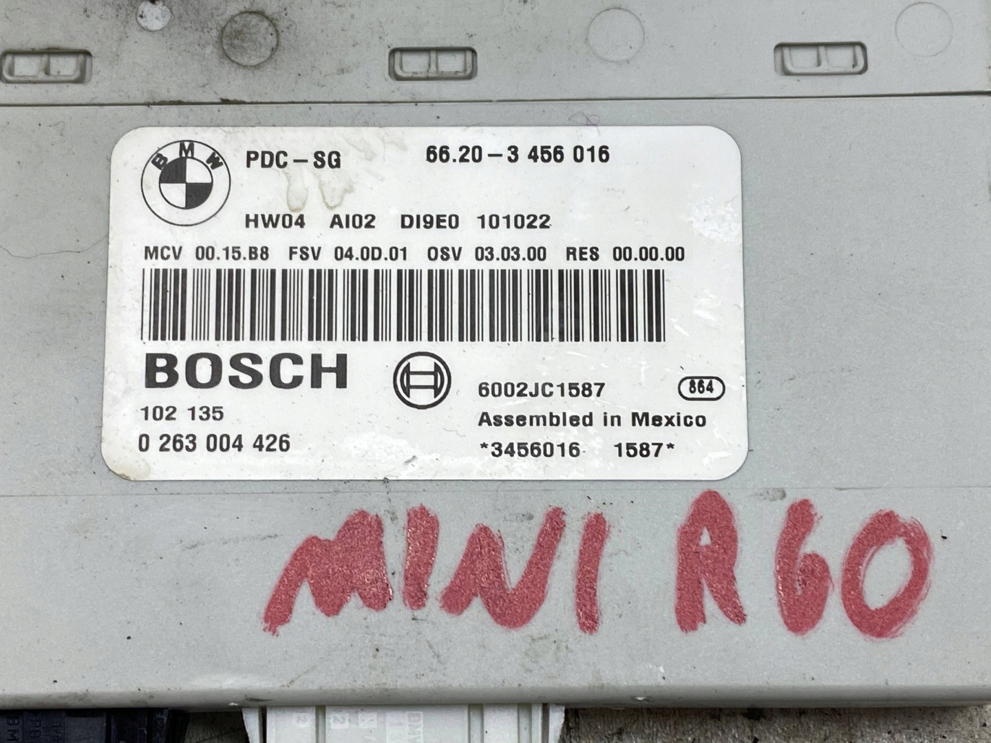 modulo Centralina parcheggio PDC 3456016 MINI COOPER COUNTRYMAN (10-14) 1.6B