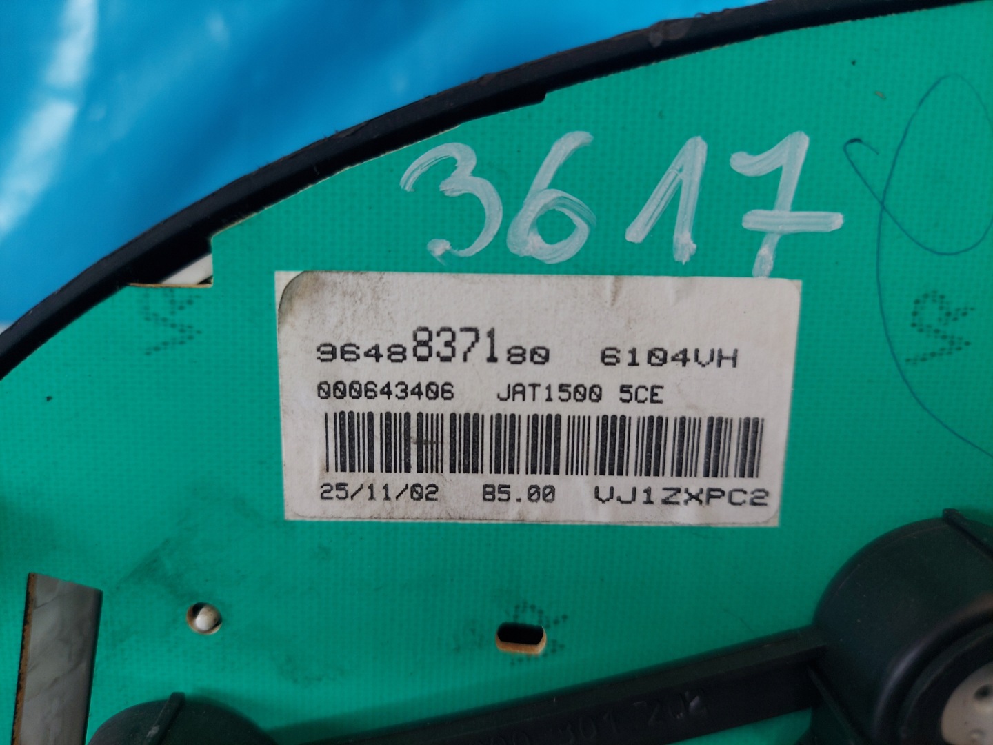 dials clock PEUGEOT 206 GTI 2.0 16V 9648837180