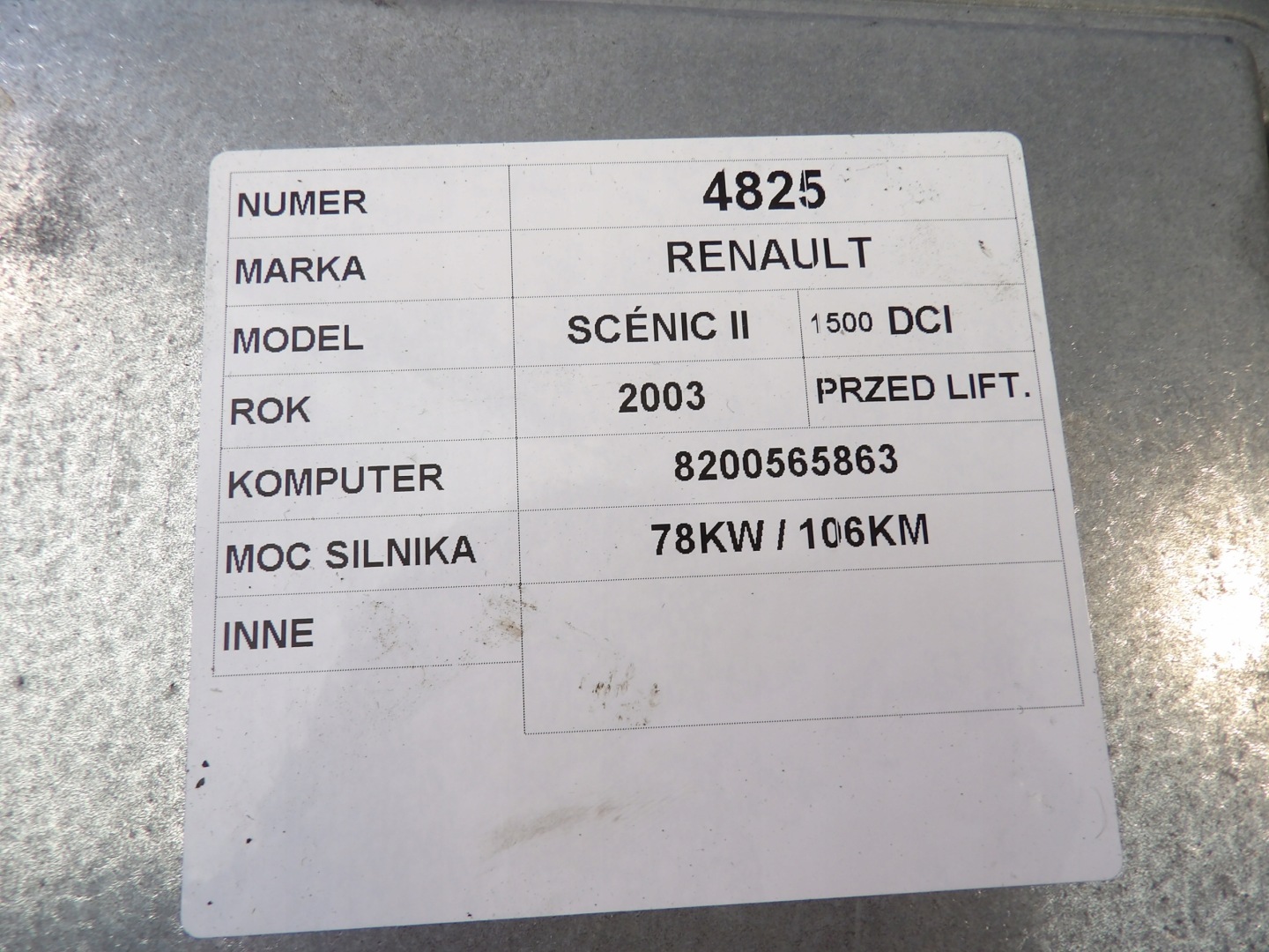Renault Scenic II computer, control unit S122326109A 8200565863 8200592611