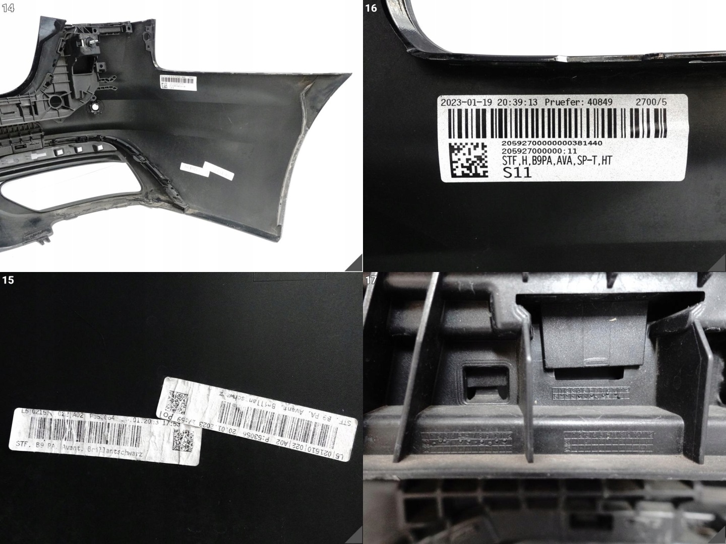 AUDI A4 B9 8W9 KOMBI LIFT 19-24 ZWYKLY bumper + diffuser rear part (4xPDC)