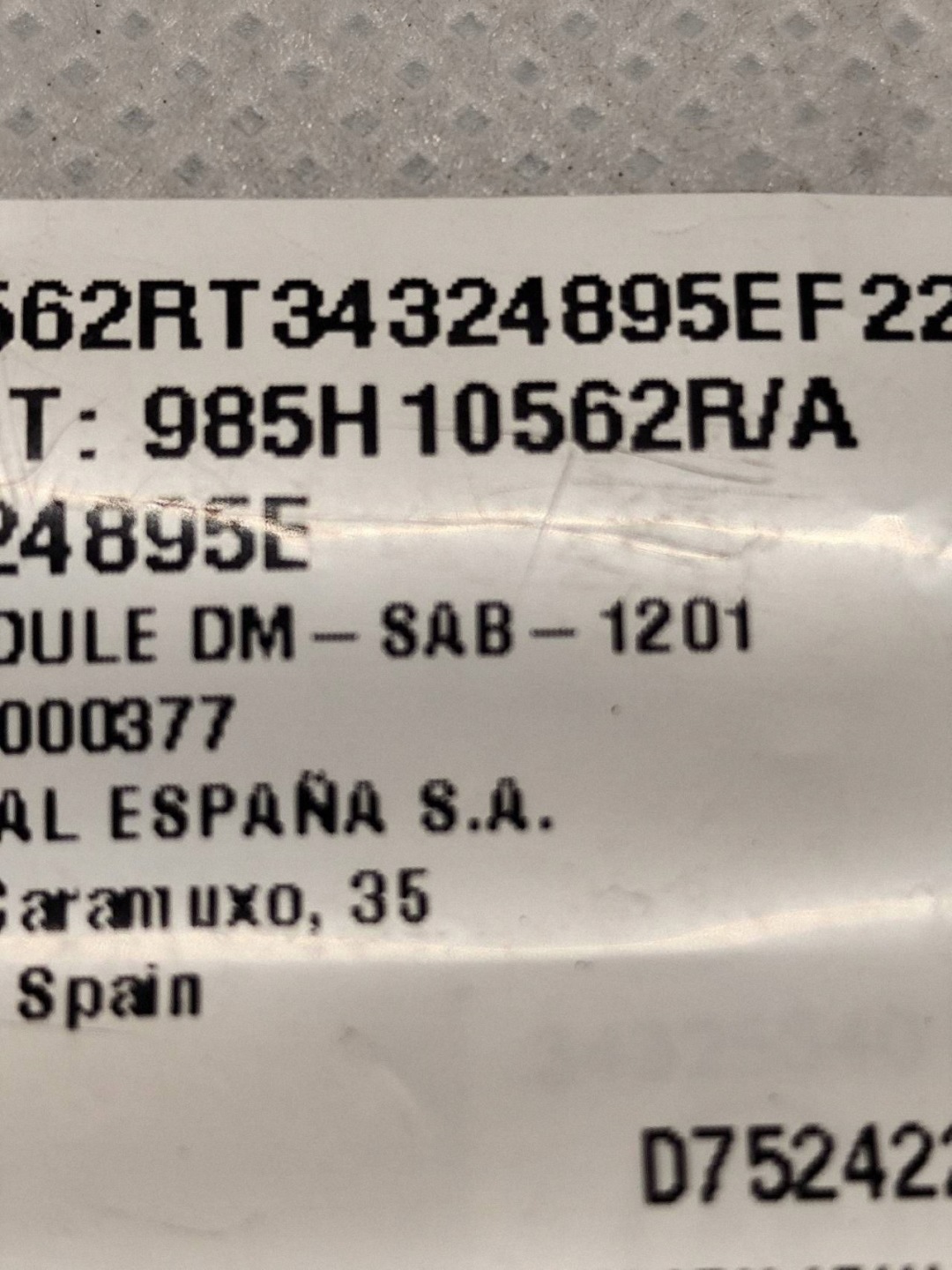 RENAULT AUSTRAL Airbag AIRBAG SITZ links 985H10562R