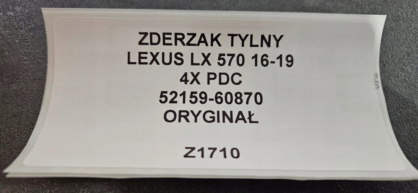 bumper rear LEXUS LX 570 16-19 4XPDC original 52159-60870