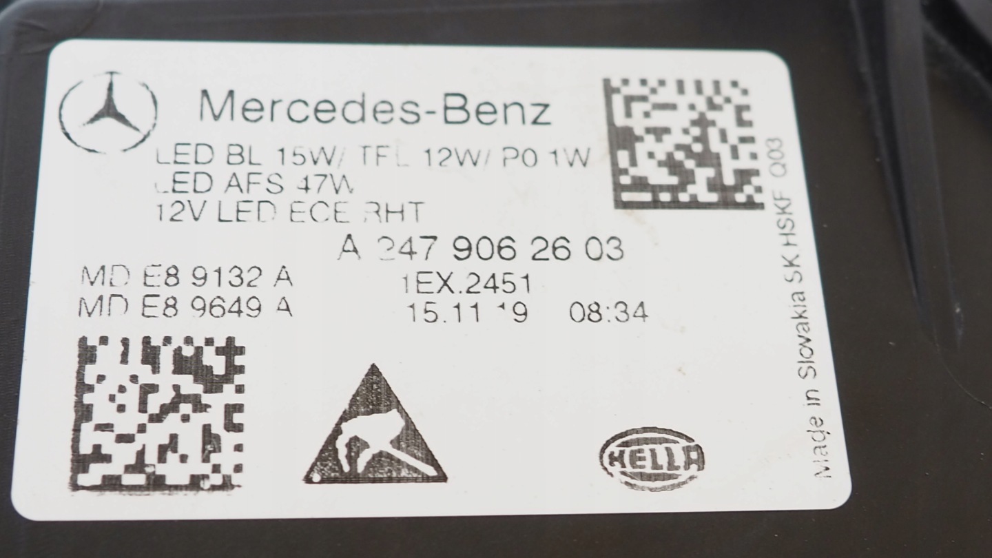 Mercedes B Klasa W247 light Full Led right front A2479062603