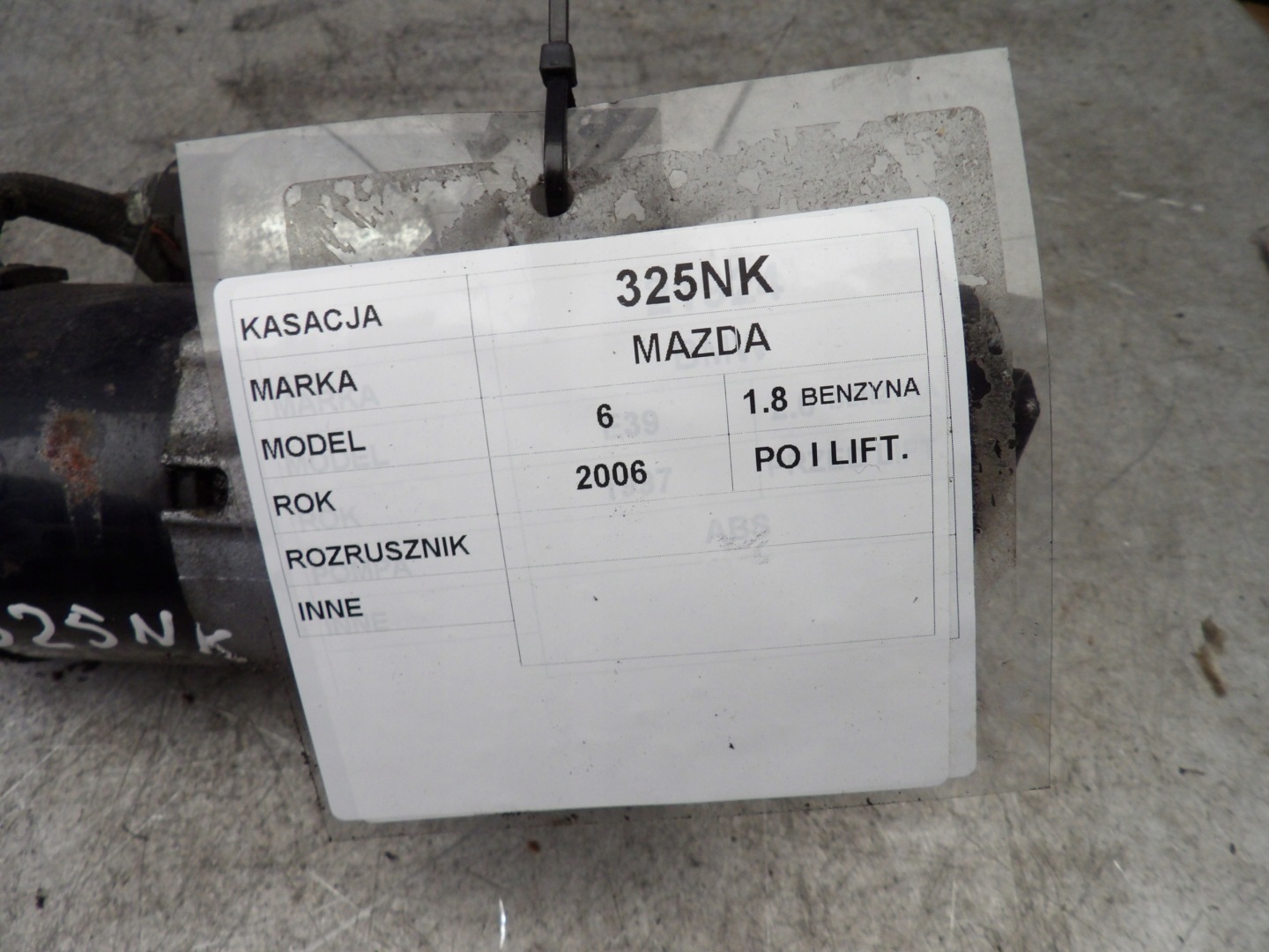 Mazda 6 1,8B starter L813 M000T90981