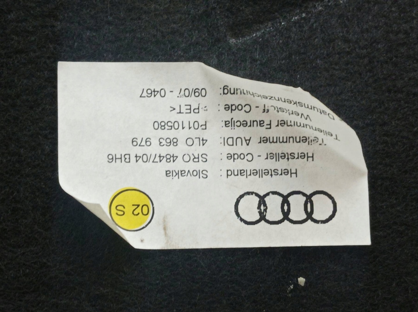 tapacír bok pravý předek spolujezdce 4L Audi Q7 a (2005-2015)