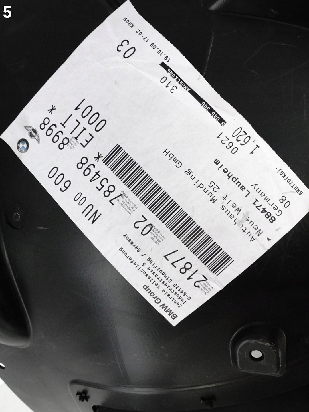 BMW X5 X5M E70 E70M m-packet 06-10 mudguard right front front part new