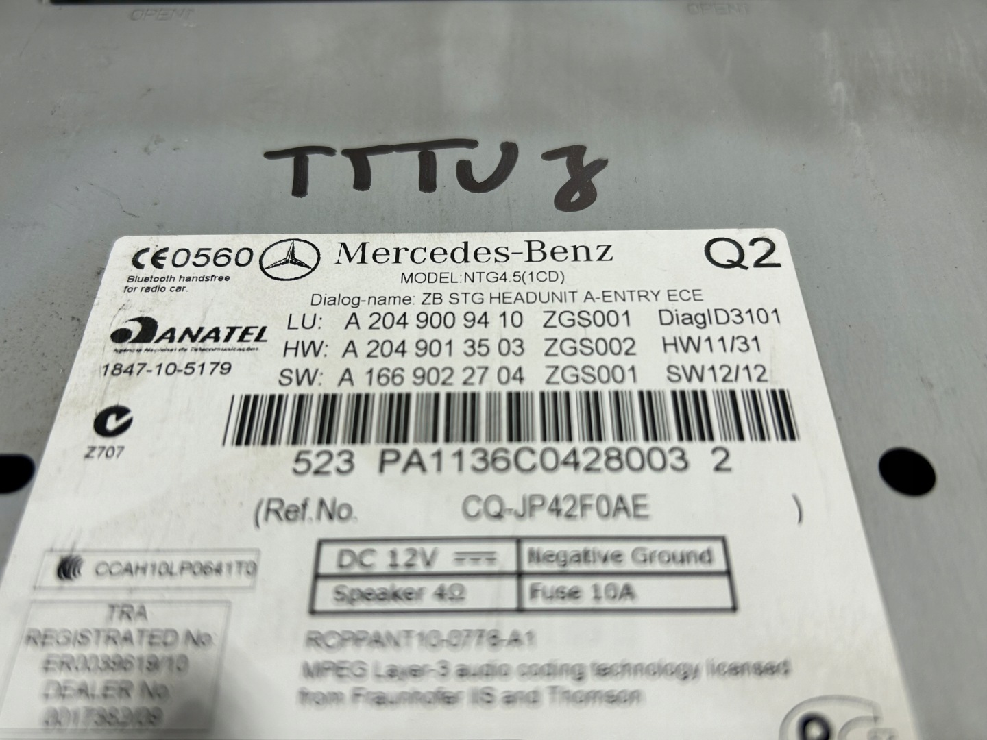 RADIO NAVI Navigation MERCEDES W204 2049009410