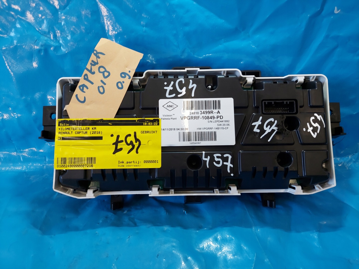 dials clock RENAULT CAPTUR 2018 R 0.9 TCE 248103499R