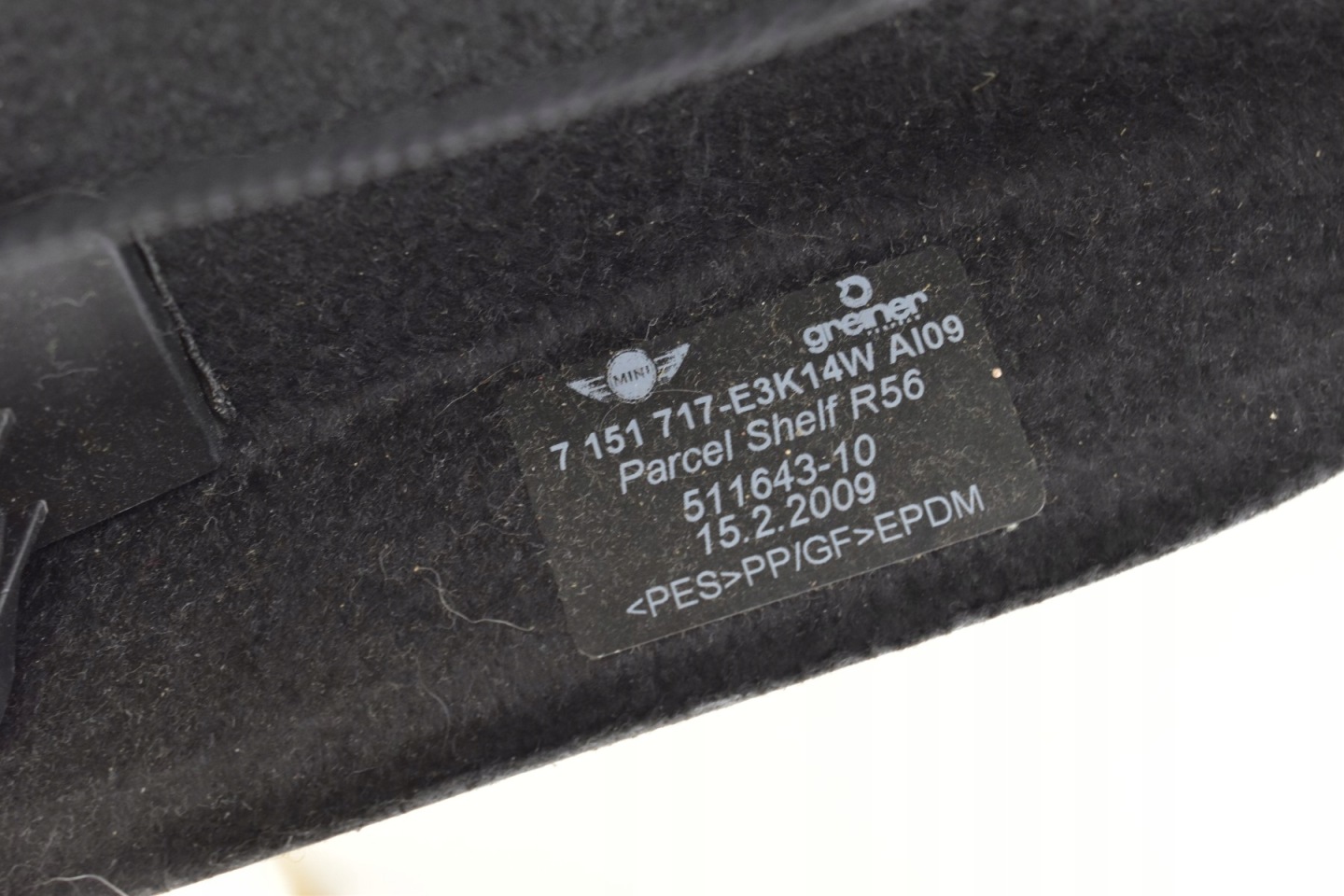 rear plato boot MINI R56 2007 7151717