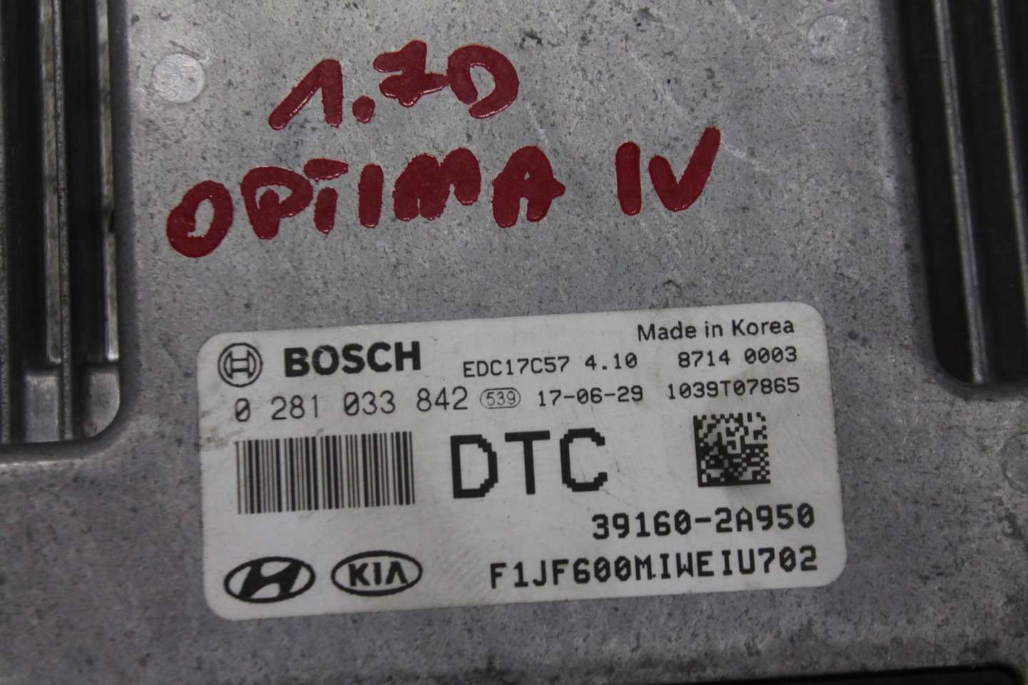 computer Motore 39160-2A950 KIA OPTIMA IV 1.7 CRDI 15-20