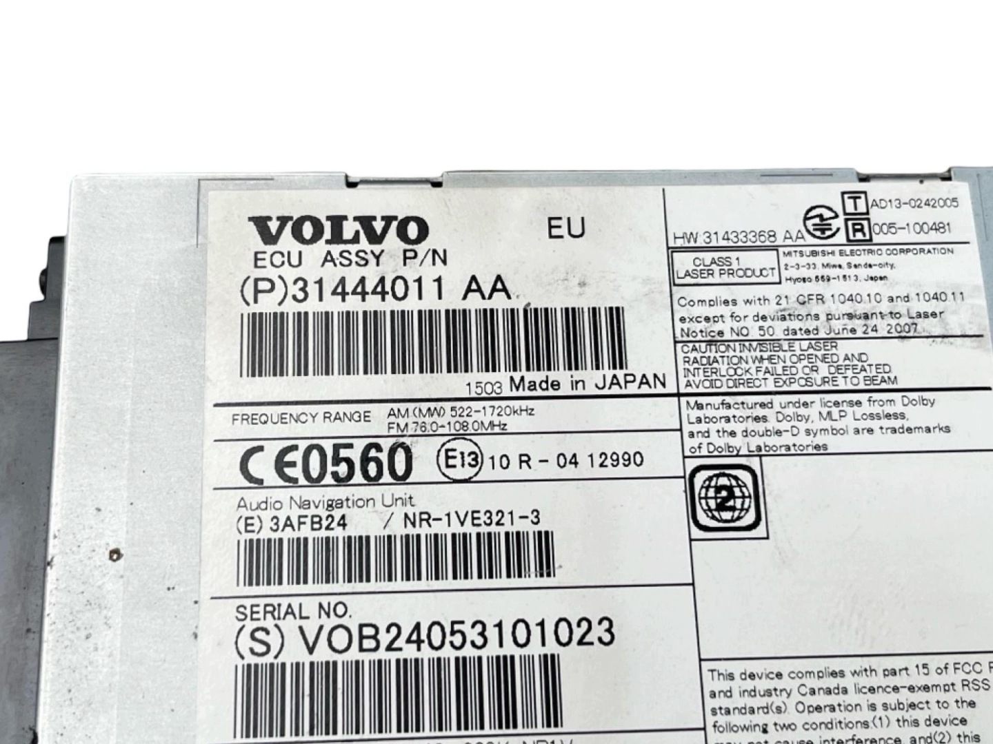 Radio auto Volvo V40 2 2015 31382906AC