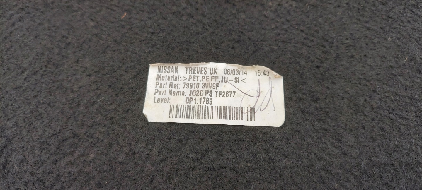 rear plato NISSAN NOTE E12 12-16 799103W9F