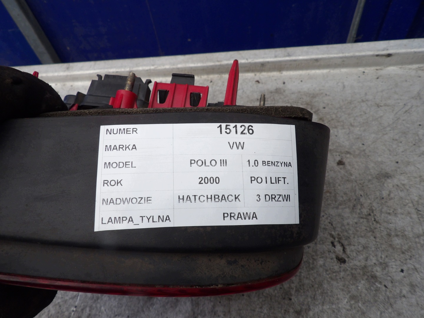 VW Polo 6N lift light rear right