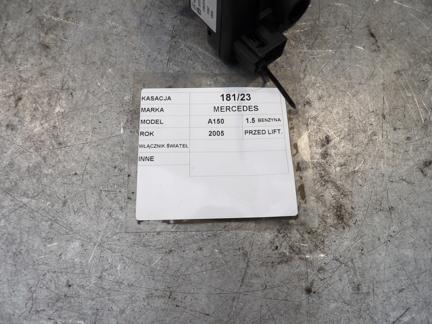 MERCEDES A169 INTERRUTTORE LUCI A1695452204