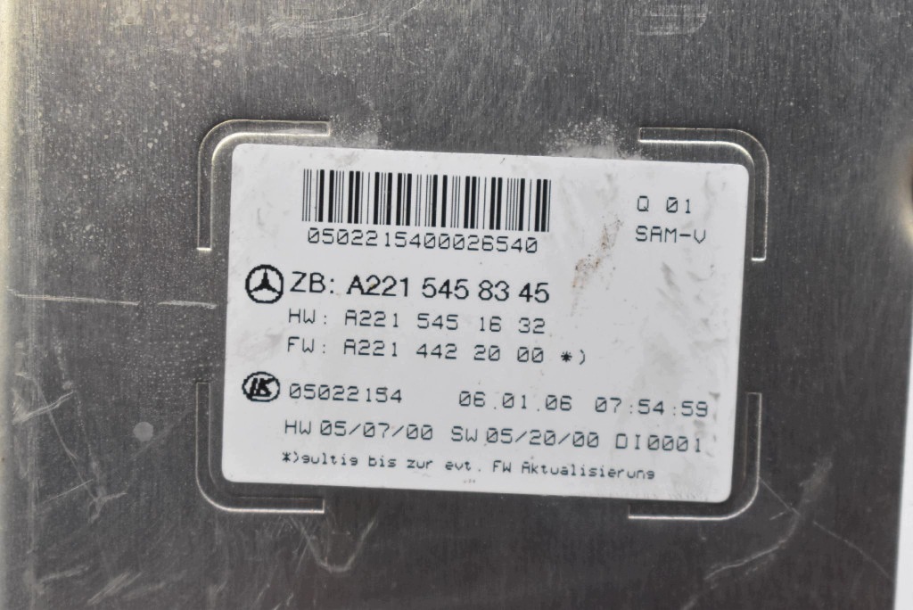 control unit module SAM A2215458345 MERCEDES S-KLASA W221 3.0 CDI 235 KM 05-09