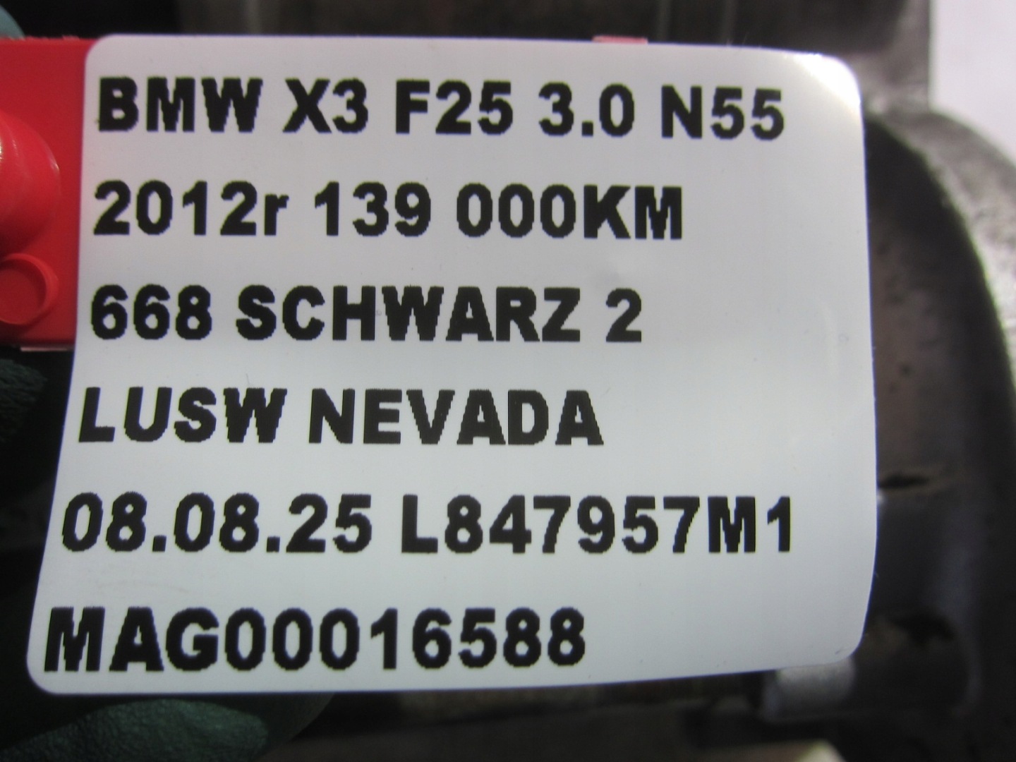 BMW X3 F25 N55 E81 E87 E90 E92 F31 E84 E70 startér MOTORU 12417616500