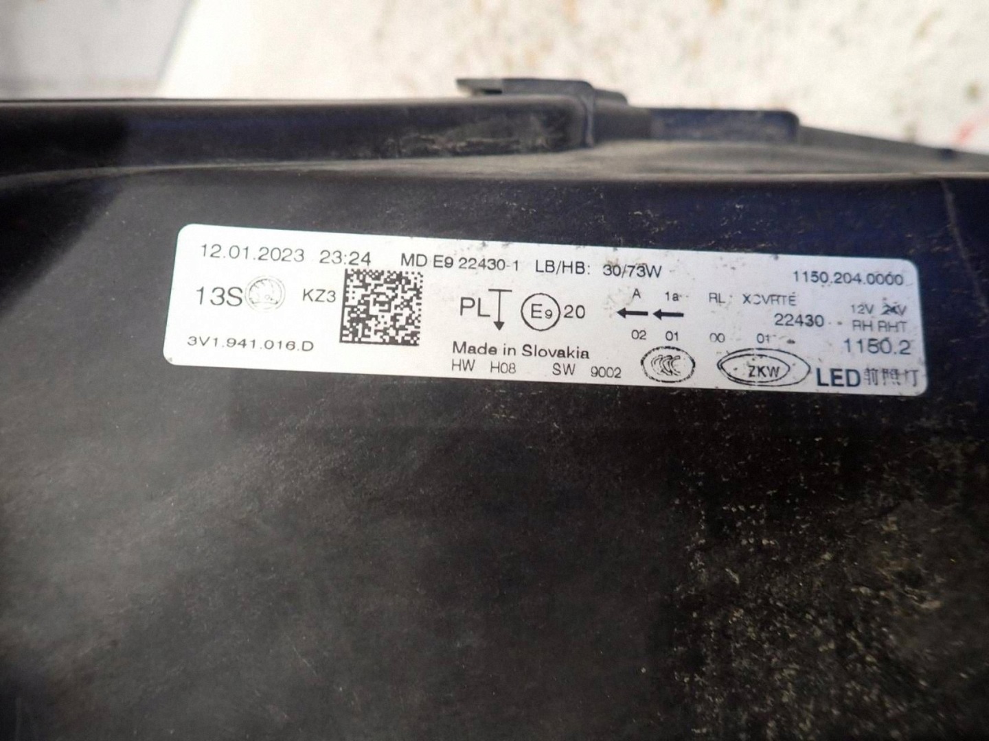light front front right SKODA SUPERB III LIFT 2019- FULL LED 3V1941016D