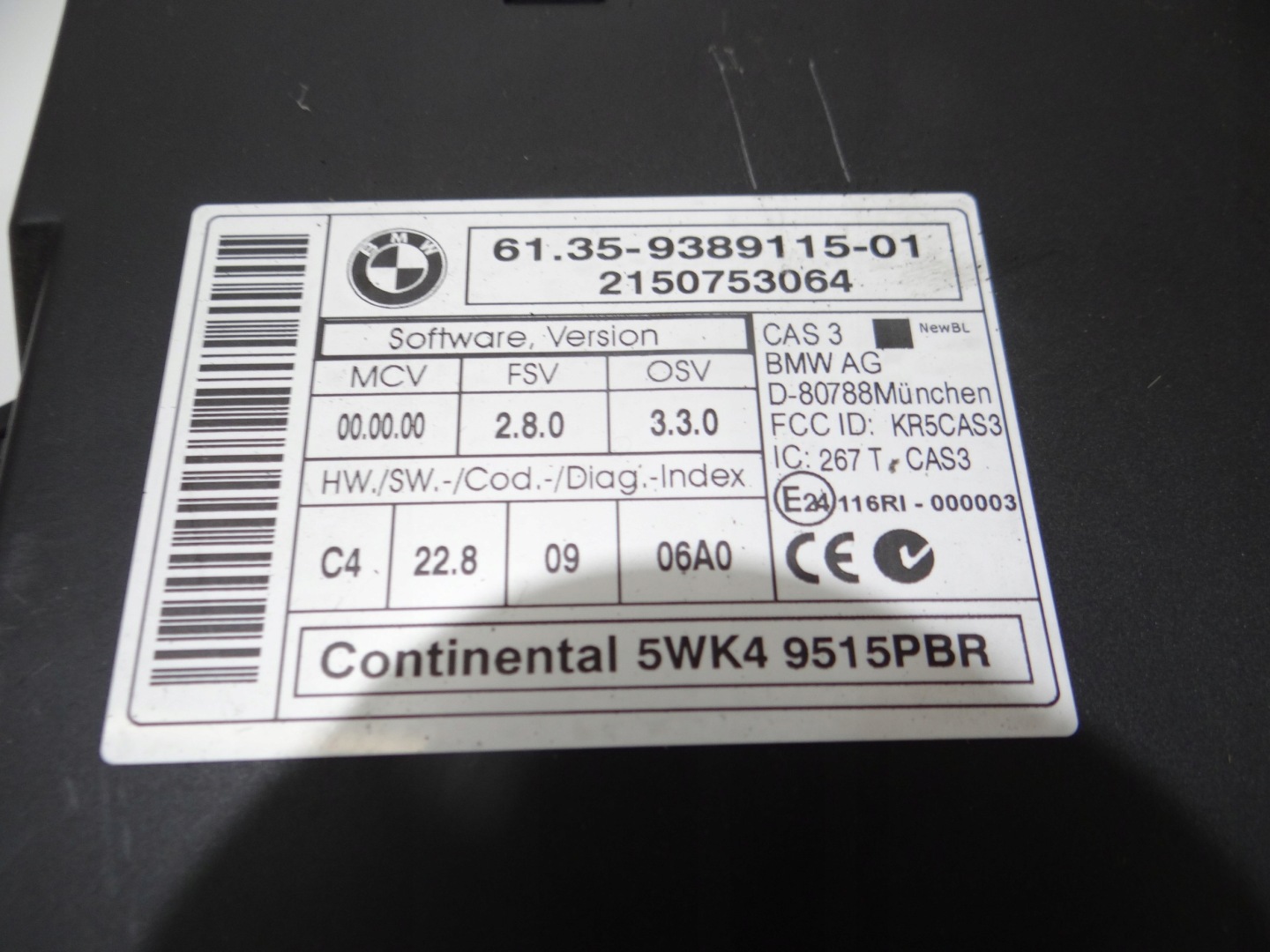 module control unit KOMFORTU CAS BMW X1 E84 LCI 9389115