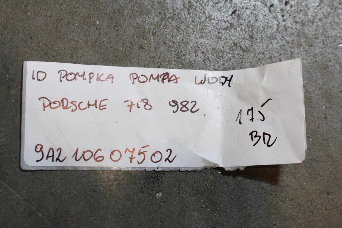 IDEALNA pump water pump PORSCHE 718 982 1