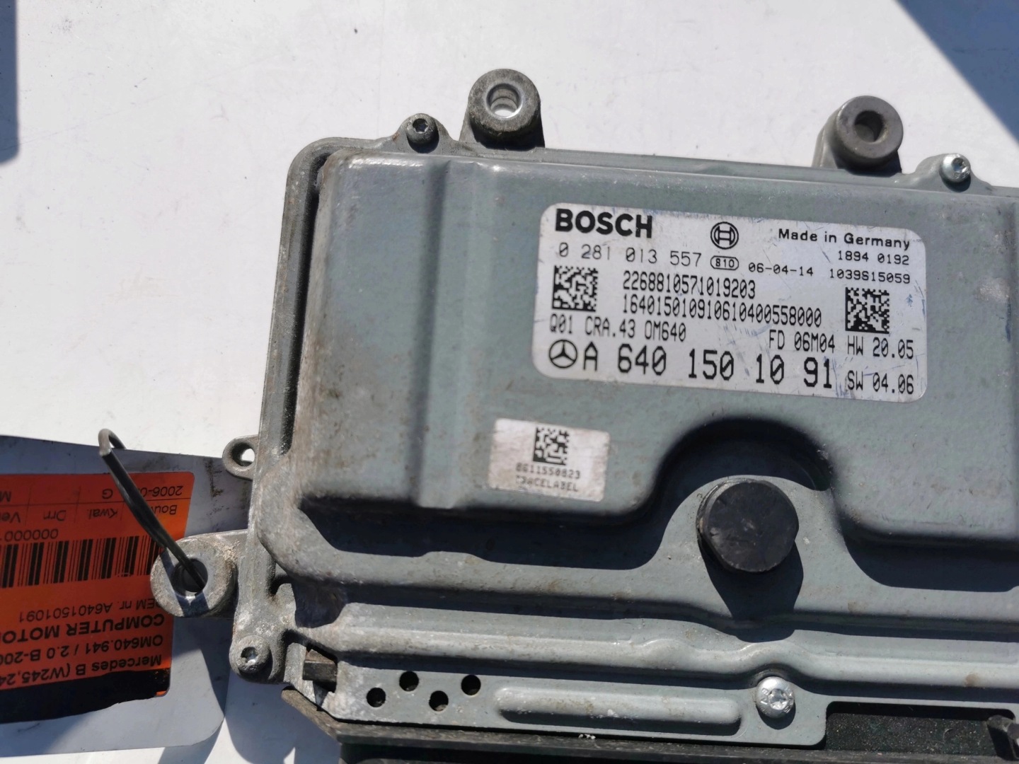 MERCEDES B-class 2.0CDI 0281013557 A6401501091 KOM