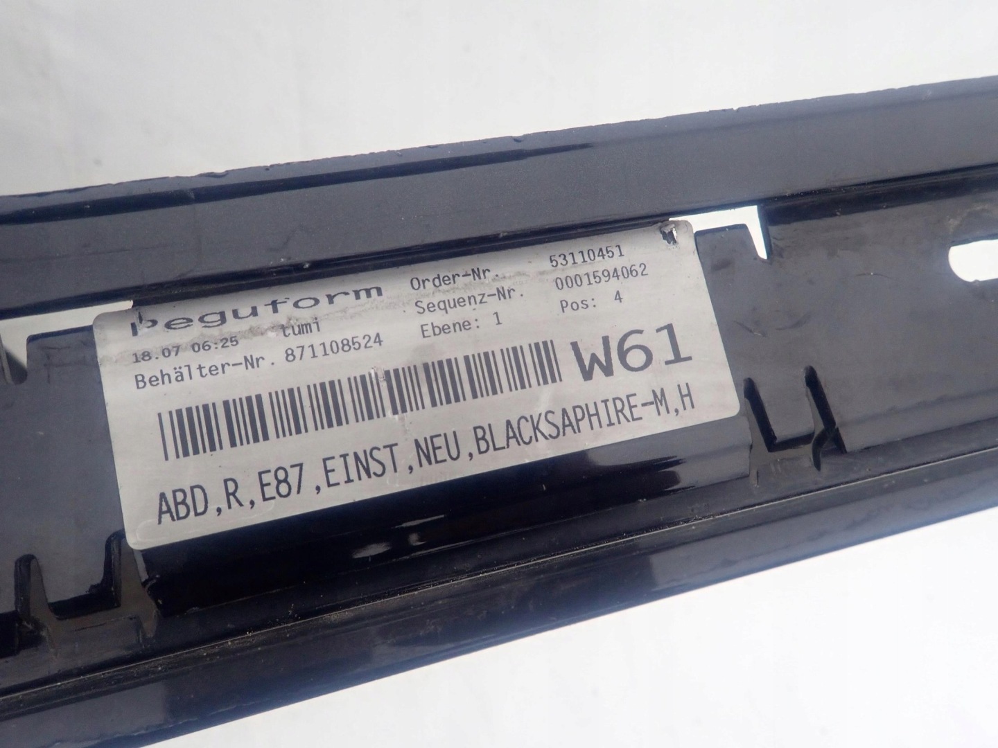 BMW 1 E87 04- threshold right moulding threshold right
