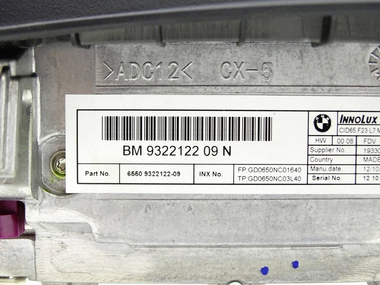 EKRAN display navigation devices BMW F20 F21 9322122