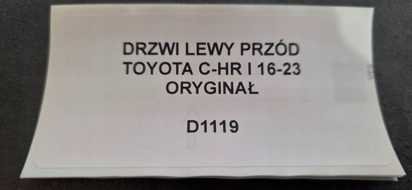 door left front TOYOTA C-HR and 16-23 original