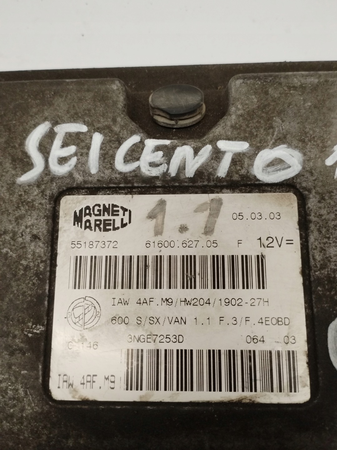 computer control unit of the engine Fiat Seicento 55187372