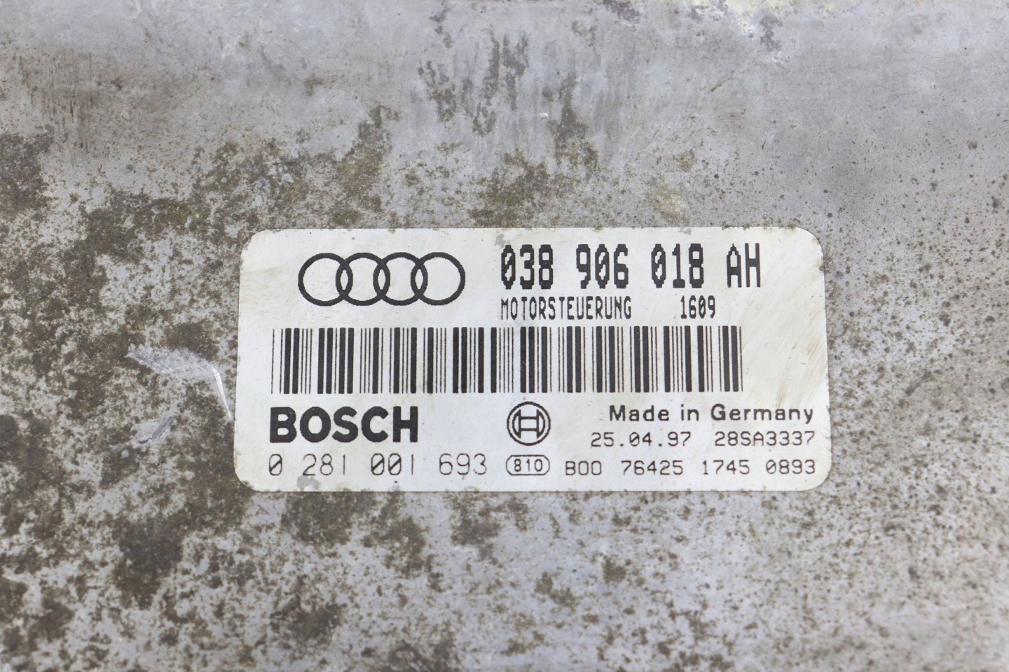 AUDI A3 8L module control unit of the engine 1.9 TDI 038906018AH 0281001693