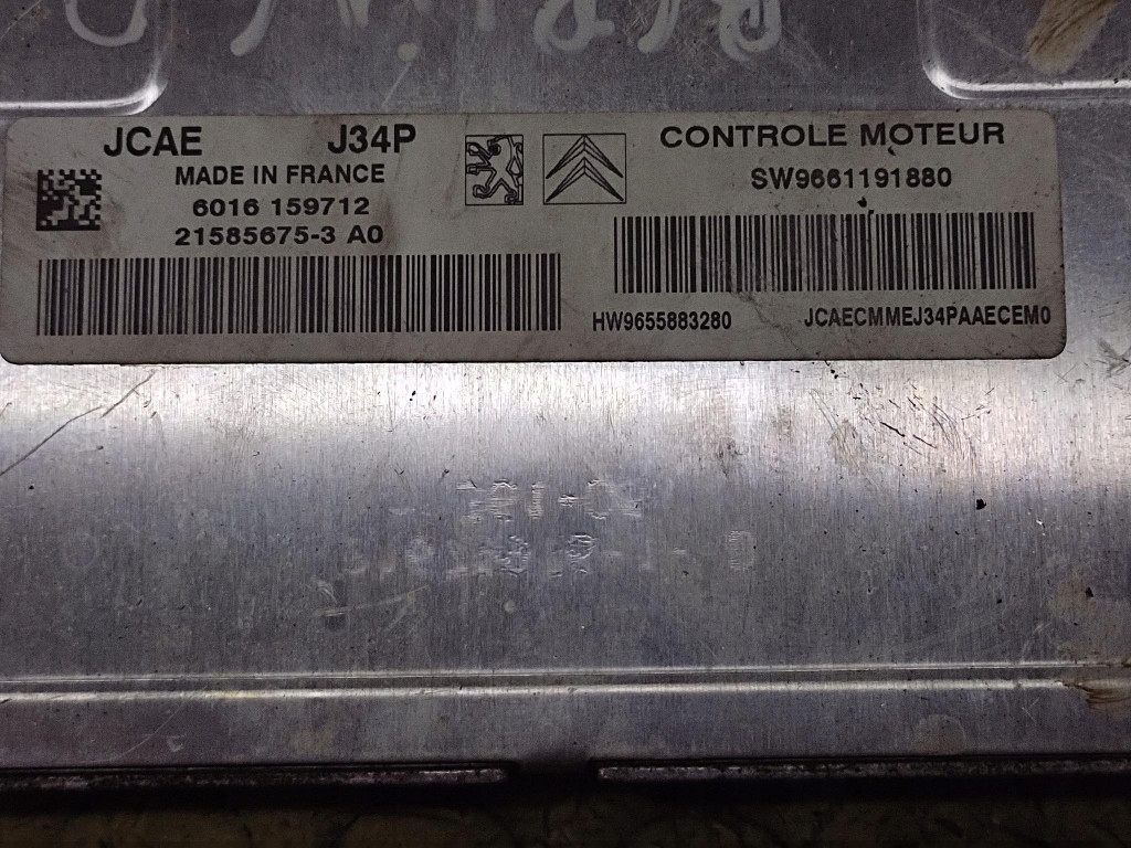 CITROEN BERLINGO control unit of the engine 9661191880