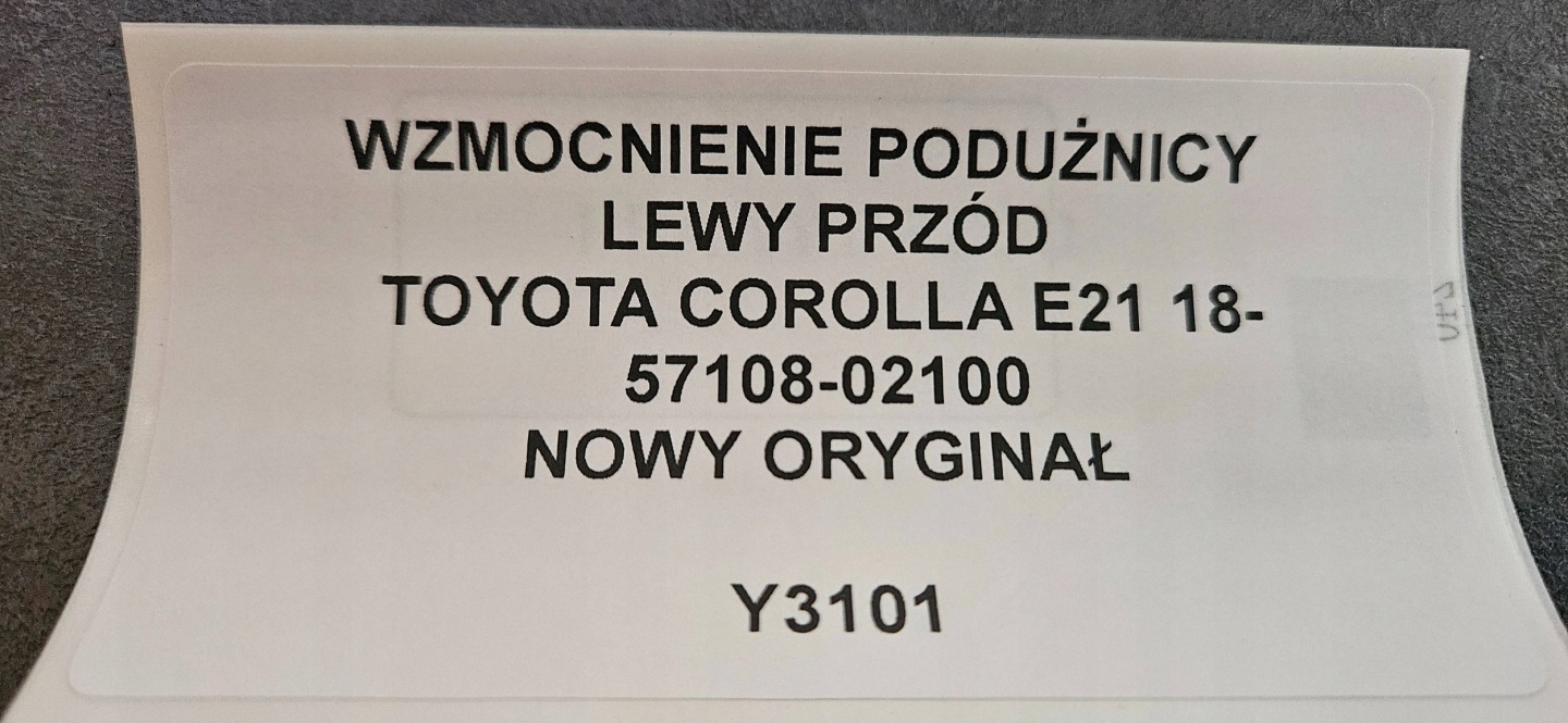 pillar PODLUZNICY left front TOYOTA COROLLA E21 18- new 57108-02100