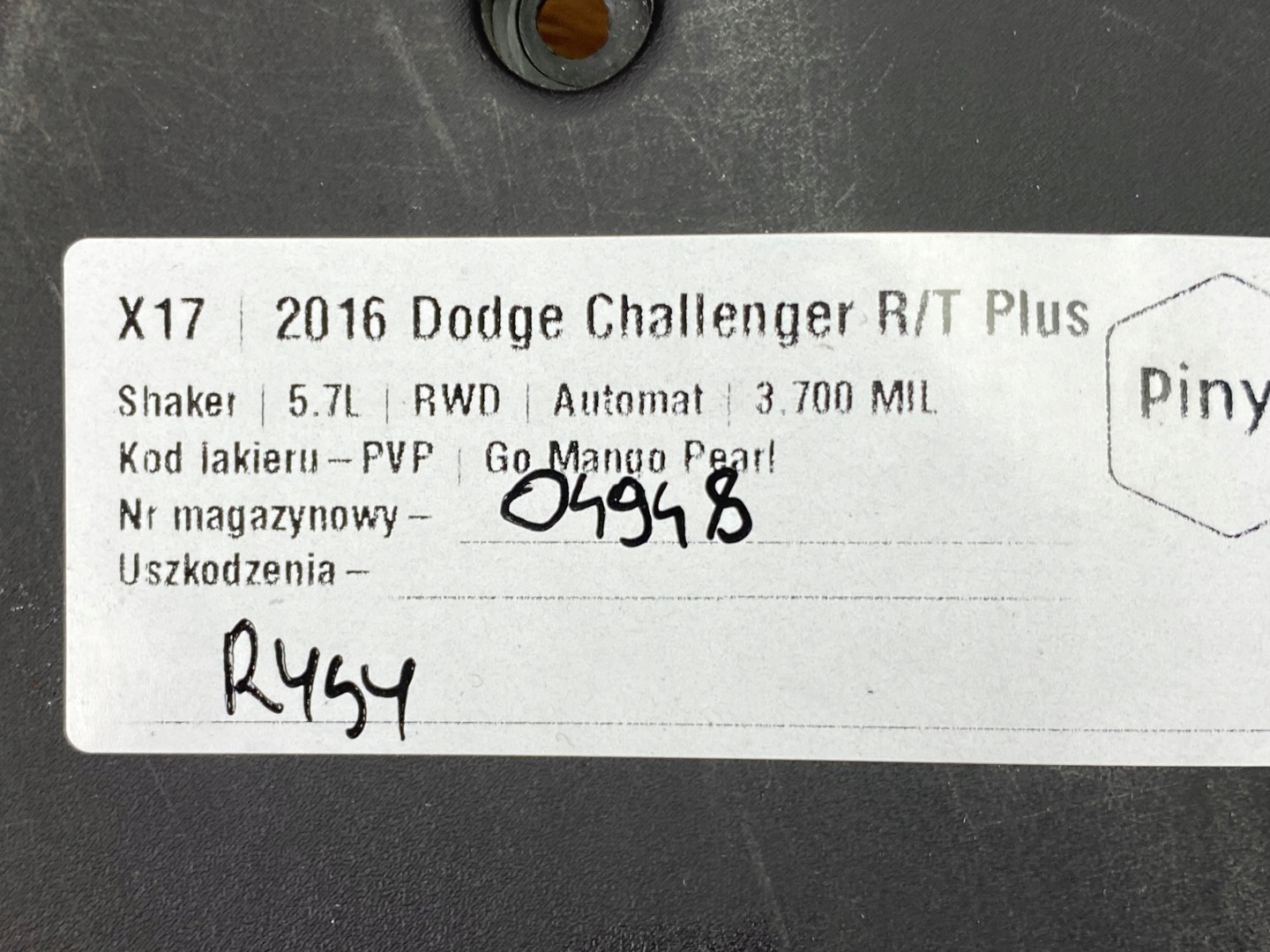 fedél fedél üllés Dodge Challenger 2015+ USA