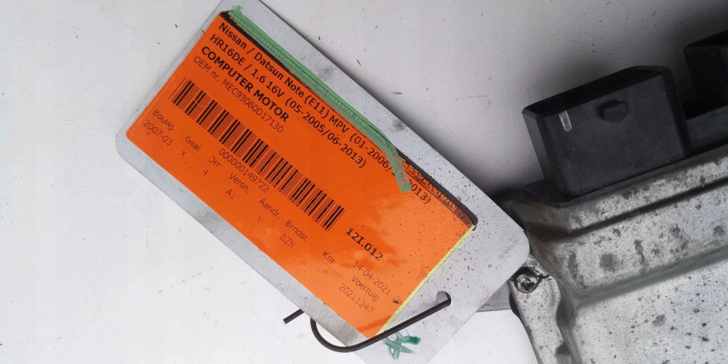 NISSAN NOTE 1.6B 16V MEC93-060 Computer ECU ORYGIN