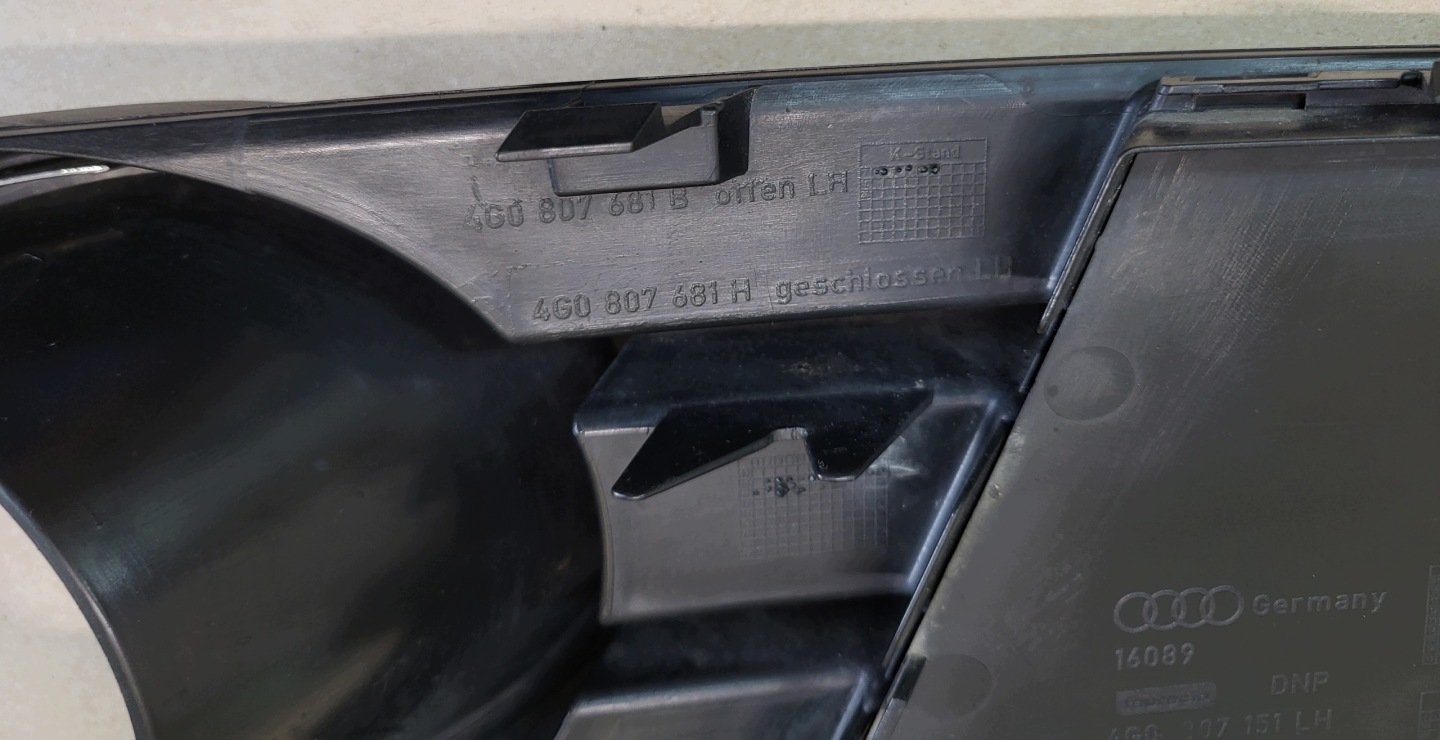 grid of a bumper front PREKLADgrill left front DEKOR CHROM AUDI A6 C7 4G 4G0807151